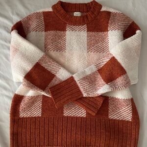 a new day Rust and Cream Knit Sweater